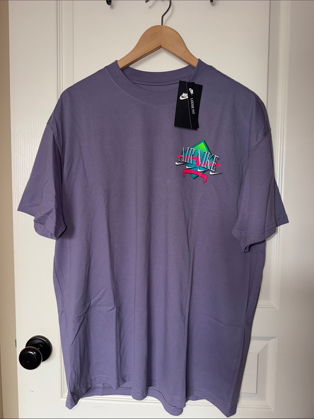 Nike Lavender Short Sleeve Tee with Retro Air Logo